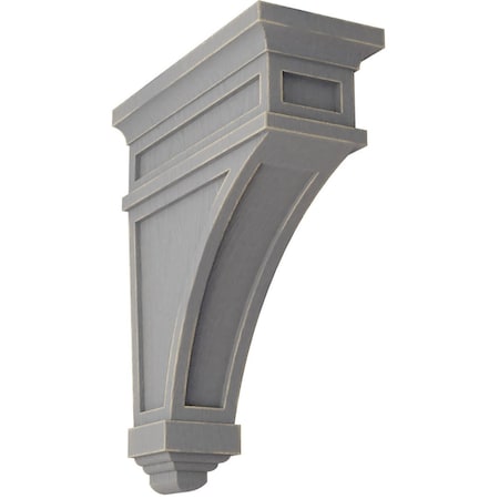 Ekena Millwork 4 1/2"W x 10"D x 13 3/4"H Arlington Wood Vintage Decor Corbel, Pebble Grey CORWD04X10X13ARPG